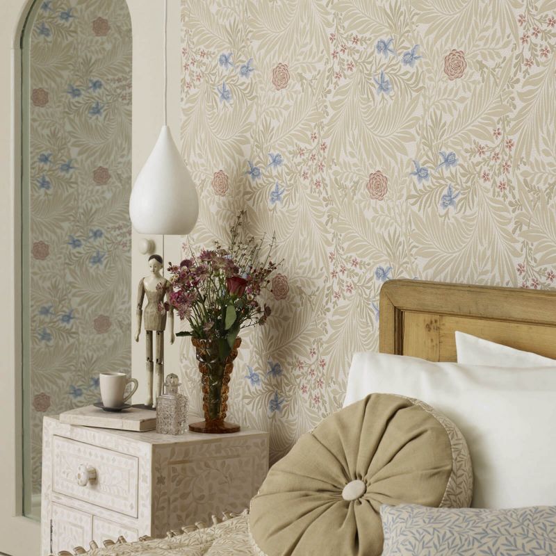 Larkspur Wallpaper - Slate/Russet - Morris & Co - 212556 - Morris Wallpaper