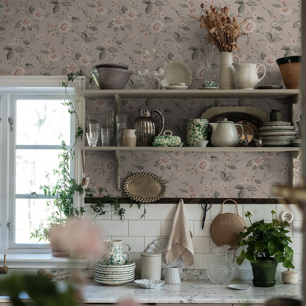 Laura´s Cottage Wallpaper - Pink - Boråstapeter - 3572 - Premier Wallcovering