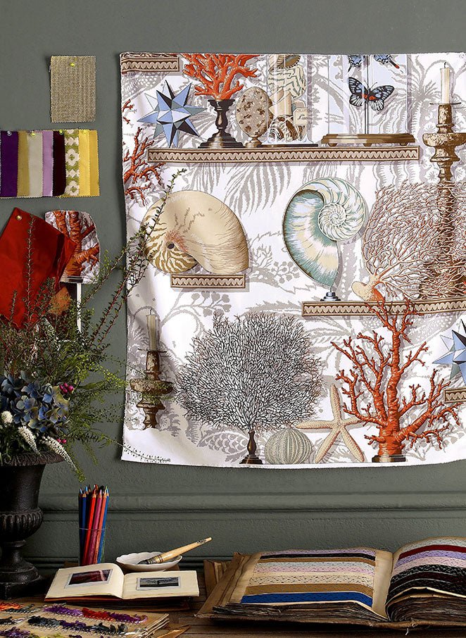 Le Cabinet de Curiosites Fabric - Corail - Manuel Canovas - 04766/01 - Premier Wallcovering