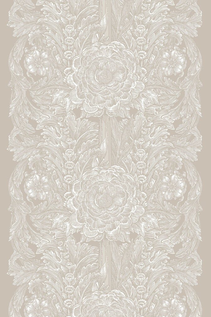 Le Grand Baroque Fabric - White - Timorous Beasties - STCO/LGB/Q7072/01 - Premier Wallcovering