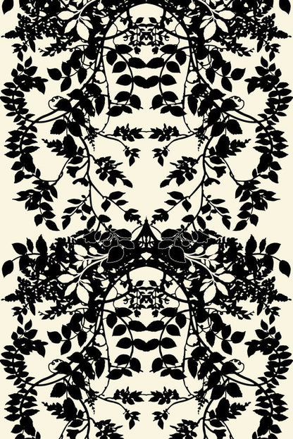Leaf Superwide Wallpaper - Black on Ivory - Timorous Beasties - SWP/LEF/IVY/01 - Premier Wallcovering
