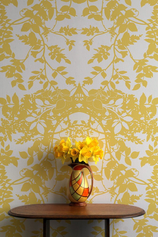 Leaf Superwide Wallpaper - Yellow on Carrara White - Timorous Beasties - SWP/LEF/06 - Premier Wallcovering