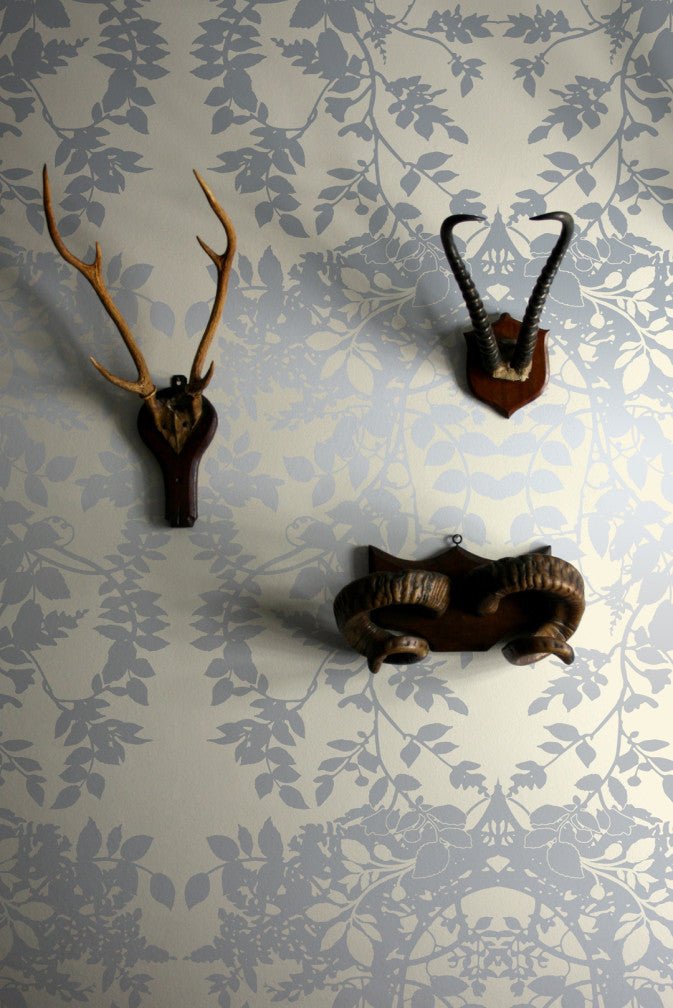 Leaf Superwide Wallpaper - Silver on Ivory - Timorous Beasties - SWP/LEF/IVY/02 - Premier Wallcovering