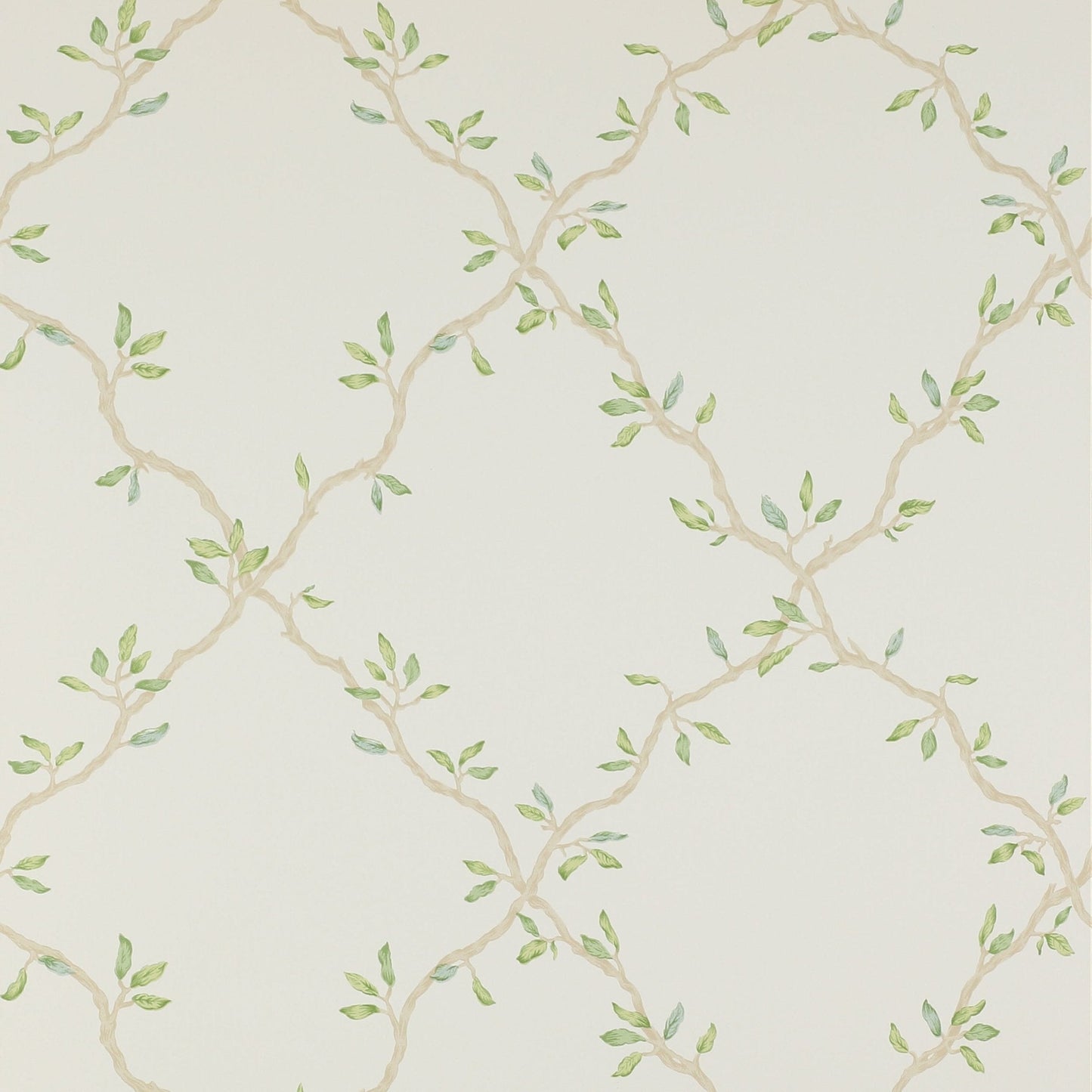 Leaf Trellis Wallpaper - Ivory/Green - Colefax & Fowler - 07706/03 - Premier Wallcovering
