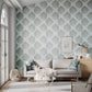 Leaf Wallpaper - Sky/Gilver - Harlequin - HTEW112610