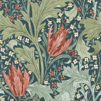 Lent Lily Wallpaper - Indigo/Madder - Morris & Co - 217595 - Premier Wallcovering