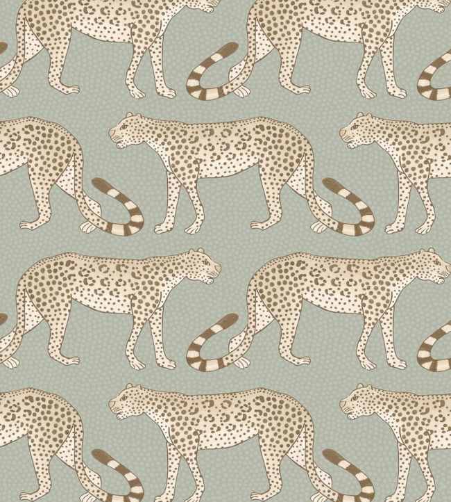 Leopard Walk Wallpaper - Linen on Soft Olive - 109/2009 - Cole & Son - Premier Wallcovering