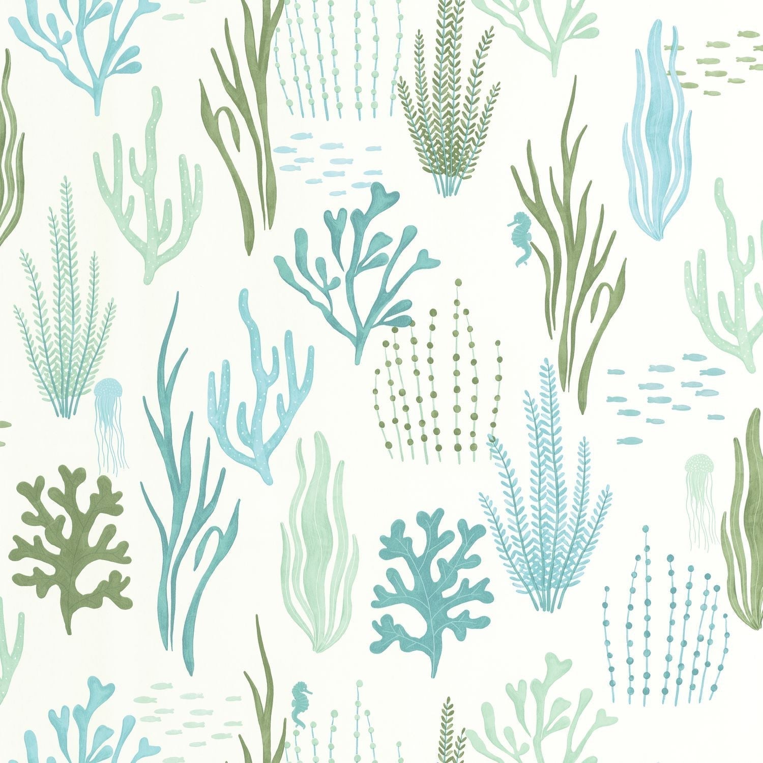 Les Fonds Marins Wallpaper - Bleu - Caselio - 105817160
