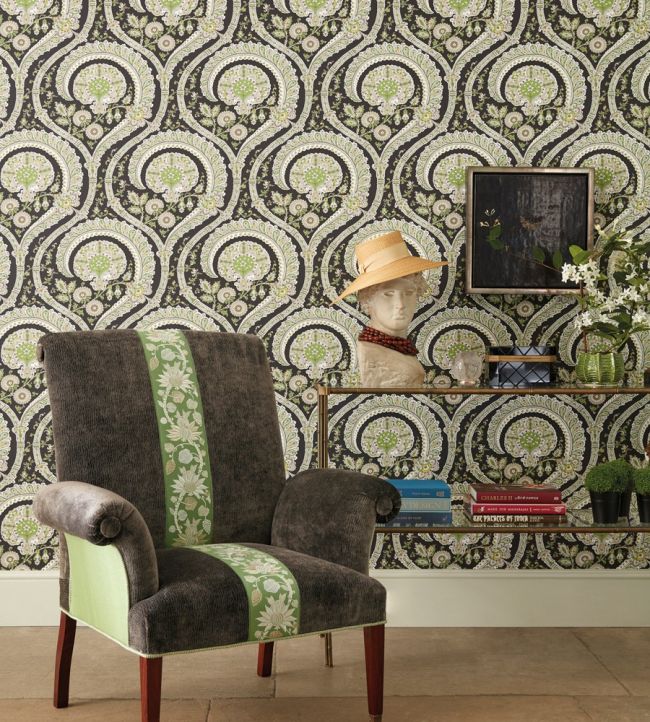 Les Indiennes Wallpaper - Red/Teal - Nina Campbell - NCW4350 - 01 - Premier Wallcovering