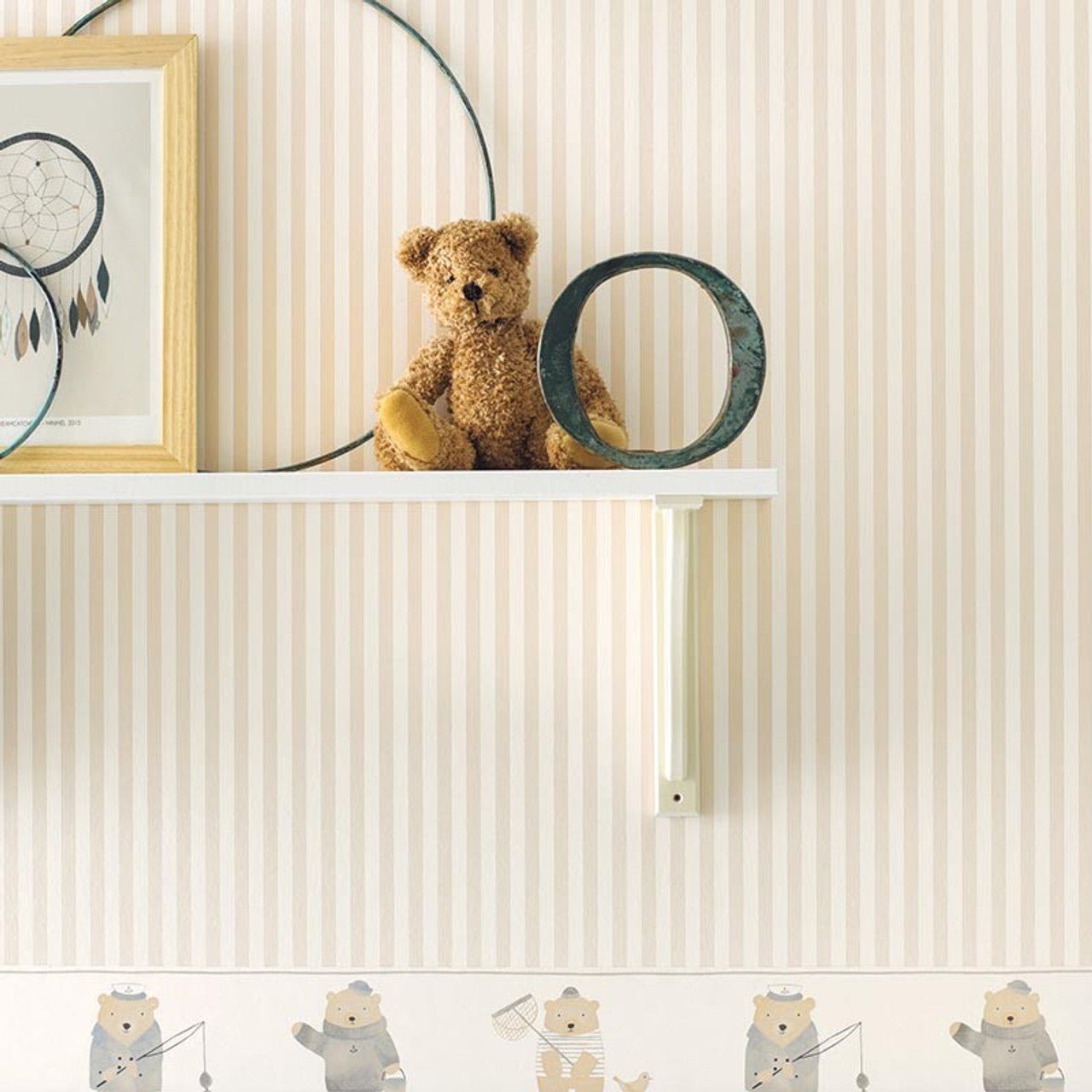 Les Rayures My Little World Wallpaper - Beige - Casadeco - 29881010 - Premier Wallcovering