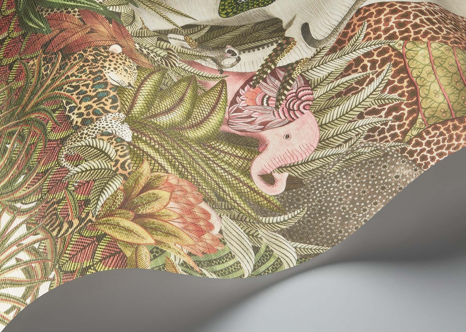 Letaba March Grasscloth Wallpaper - Spring Green & Ginger on Cream - 119/11047 - Cole & Son