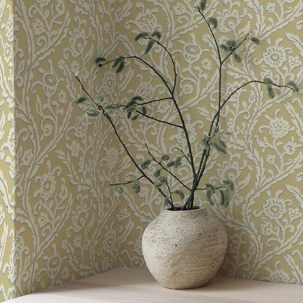 Letti Wallpaper - Light Yellow - Josephine Munsey - JMW-104471 - Premier Wallcovering