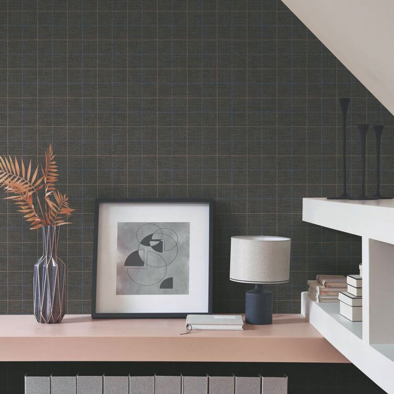 Liam Carnaby Street Wallpaper - Noir Fusain - Casadeco - 200519987 - Premier Wallcovering