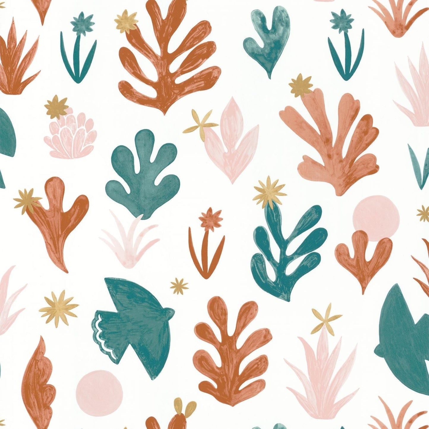 Liberte Wallpaper - Terracotta/ Rose - Caselio - 102173042