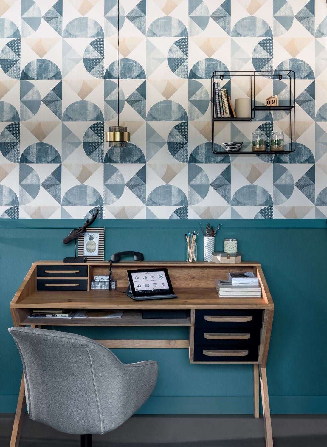 Life Wallpaper - Bleu Canard - Caselio - 64526060