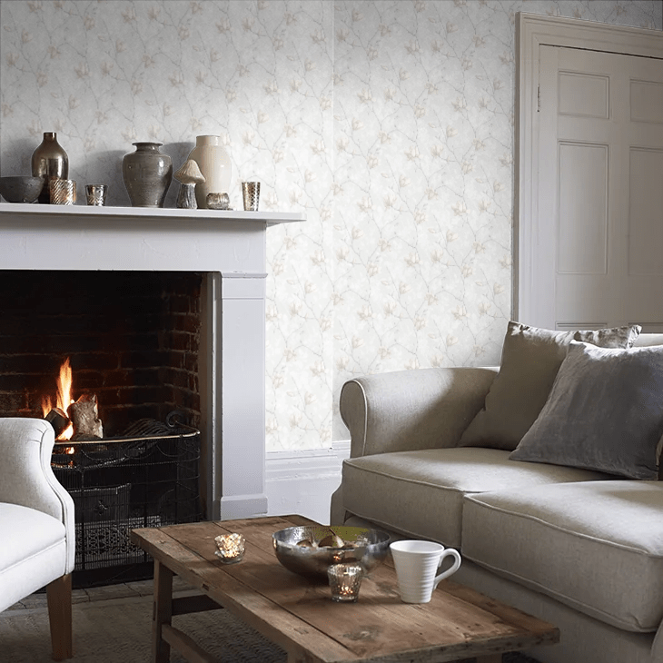 Lilly Tree Wallpaper - White - Boråstapeter - 7229 - Premier Wallcovering