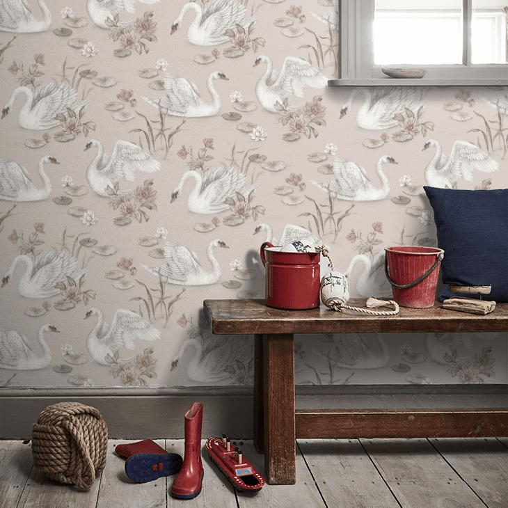 Lily Swan Wallpaper - Blush - Boråstapeter - 6927 - Premier Wallcovering