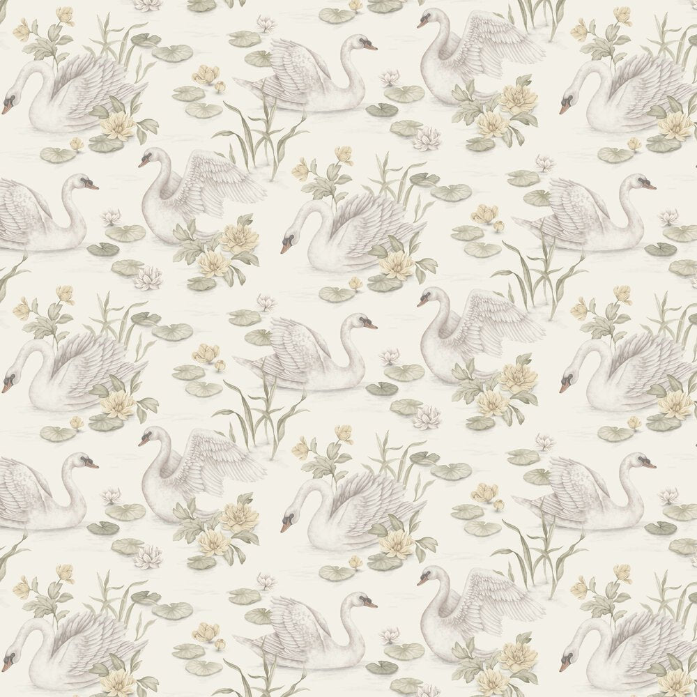 Lily Swan Wallpaper - Yellow - Boråstapeter - 6926 - Premier Wallcovering