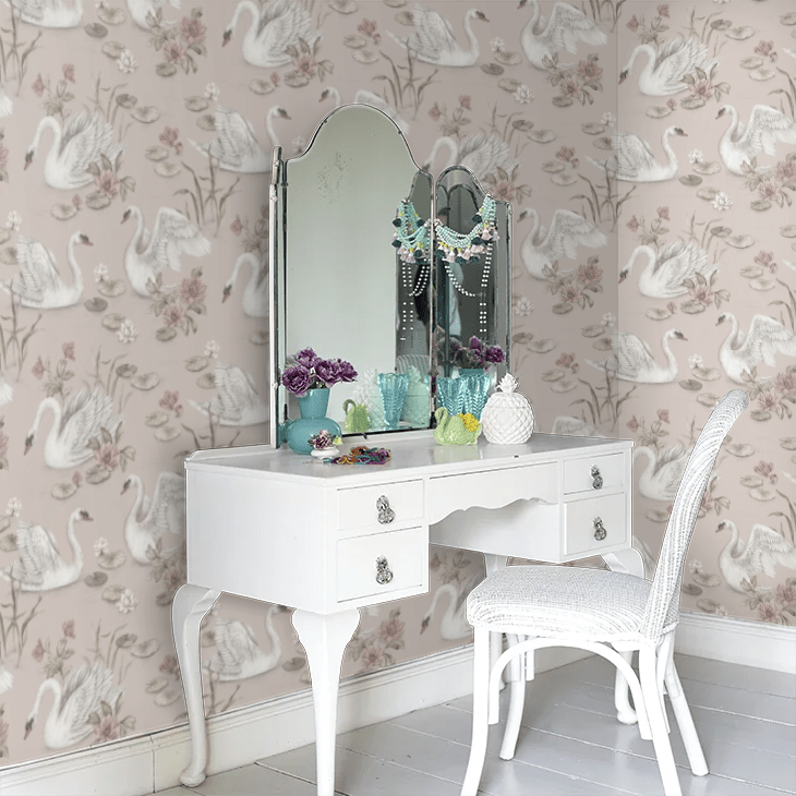 Lily Swan Wallpaper - Blush - Boråstapeter - 6927 - Premier Wallcovering