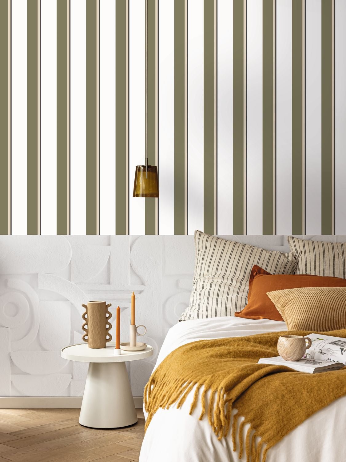 Linear Wallpaper - Kaki - Caselio - 105530753