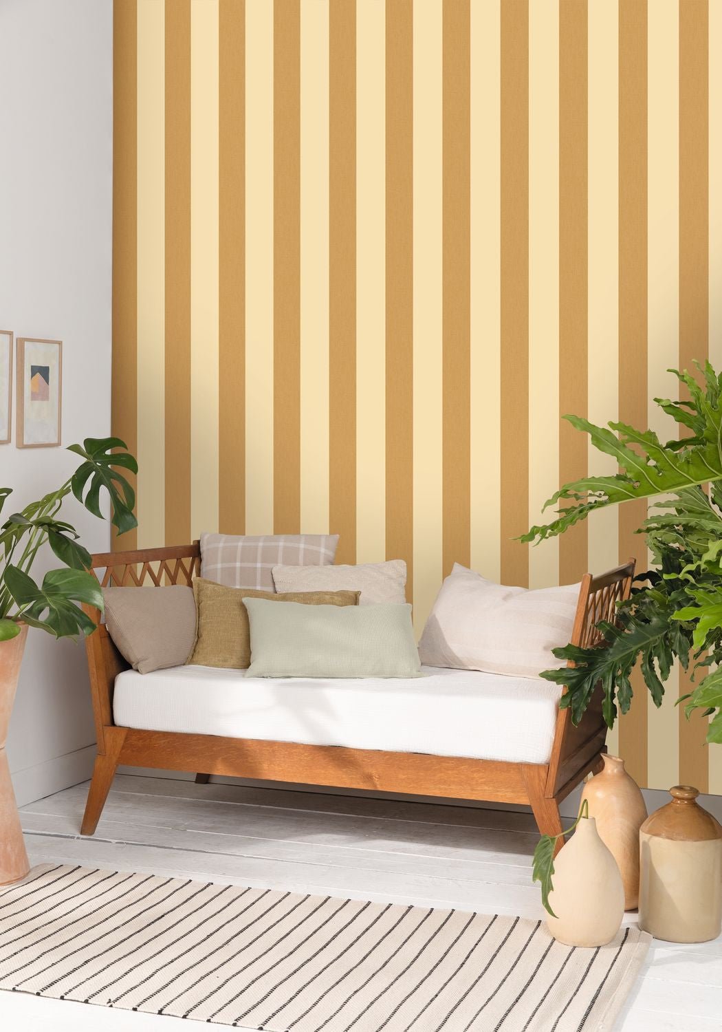 Linen Lines Wallpaper - Moutarde - Caselio - 104042235