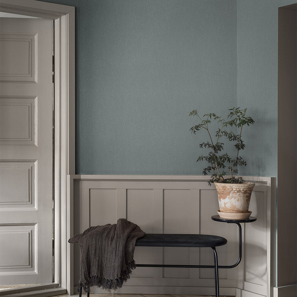 Linen Wallpaper - Dusty Denim - Boråstapeter - 4330 - Premier Wallcovering