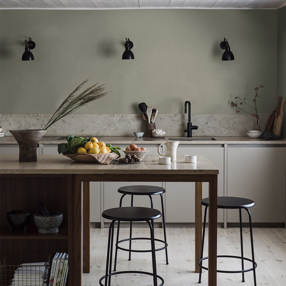 Linen Wallpaper - Bay Leaf - Boråstapeter - 4333 - Premier Wallcovering