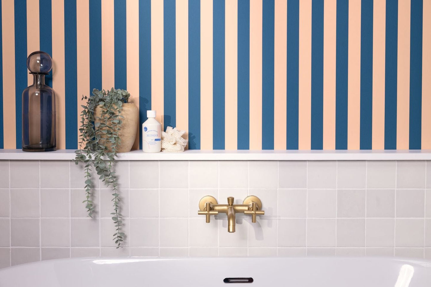 Little Lines Wallpaper - Bleu Nude - Caselio - 104036145