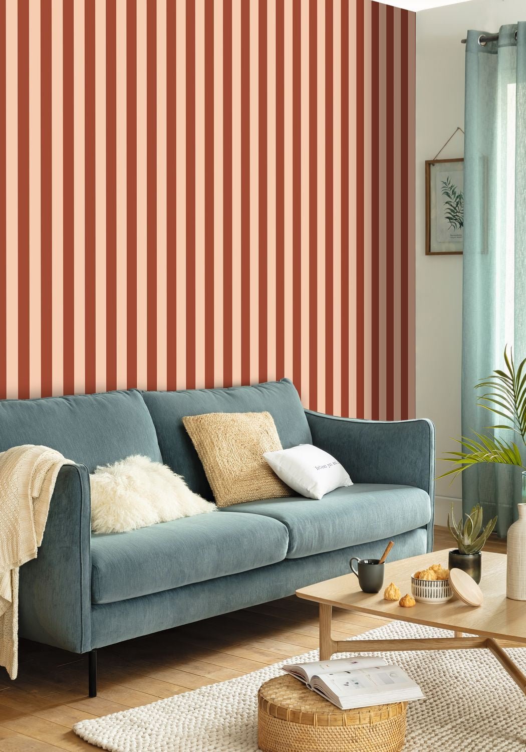 Little Lines Wallpaper - Rouge Nude - Caselio - 104038040