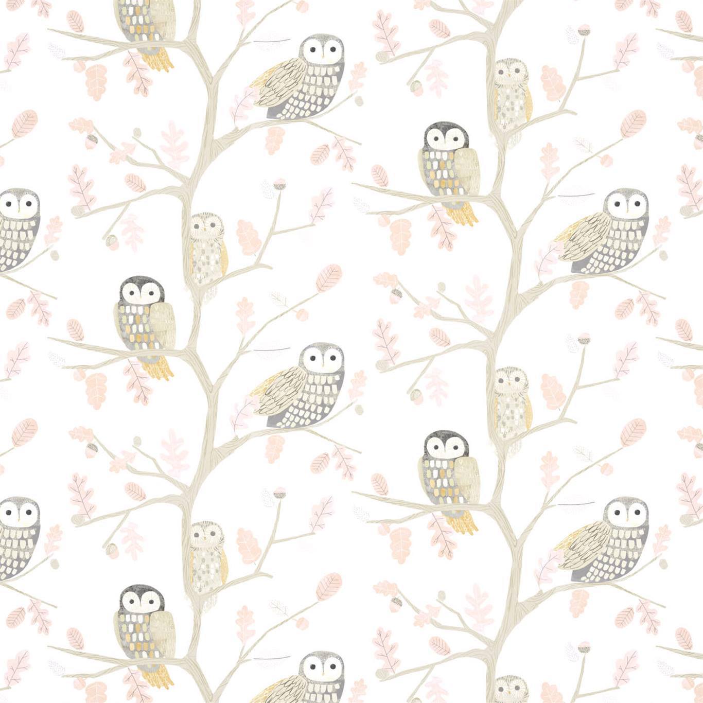 Little Owls Wallpaper - Powder - Harlequin - HLTF112628 - Premier Wallcovering
