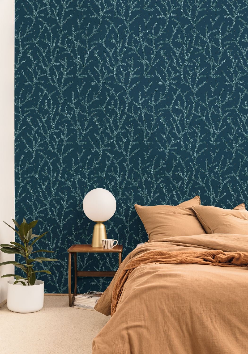 Little Woods Wallpaper - Bleu Nuit - Caselio - 102946679