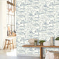 Littoral Sentier Des Dunes Wallpaper - Bleu Orage - Casadeco - 200937297 - Premier Wallcovering