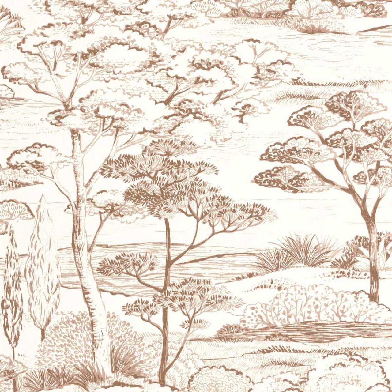 Littoral Sentier Des Dunes Wallpaper - Terracotta - Casadeco - 200938242 - Premier Wallcovering