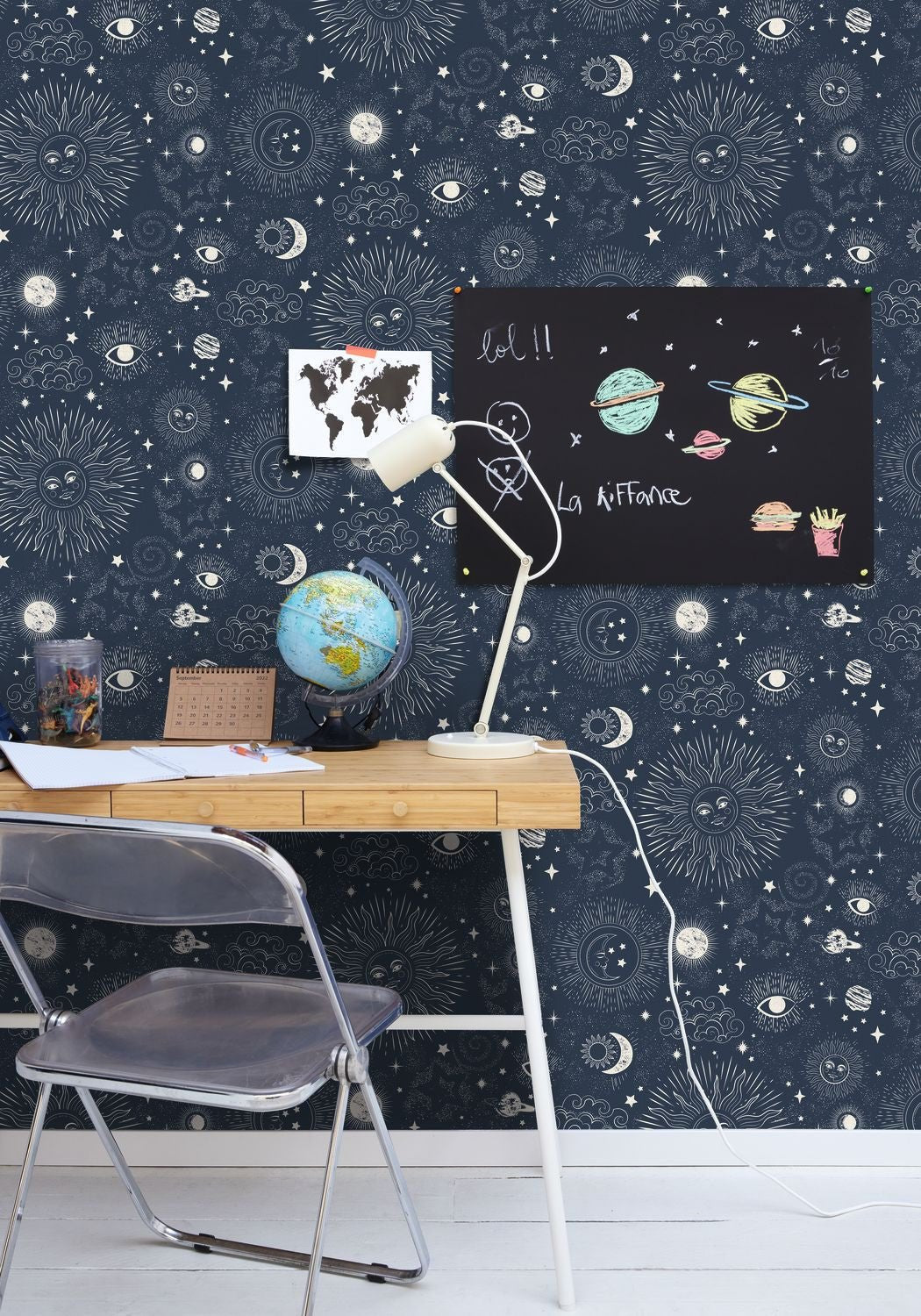 Live Your Dreams Wallpaper - Bleu Nuit - Caselio - 103246112