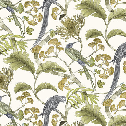 Living Branches Wallpaper - Hilles White and Greens - Josephine Munsey - JMW-100631 - Premier Wallcovering