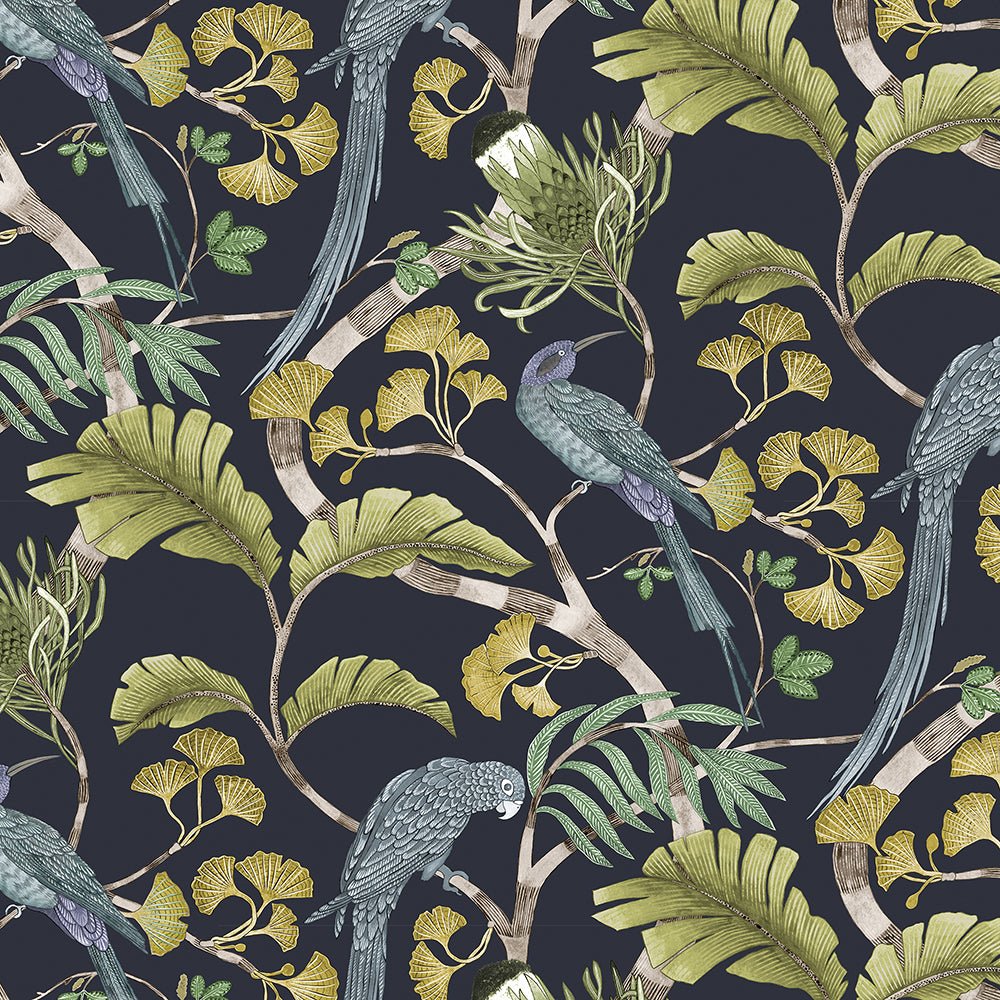 Living Branches Wallpaper - Petra and Greens - Josephine Munsey - JMW-100641 - Premier Wallcovering