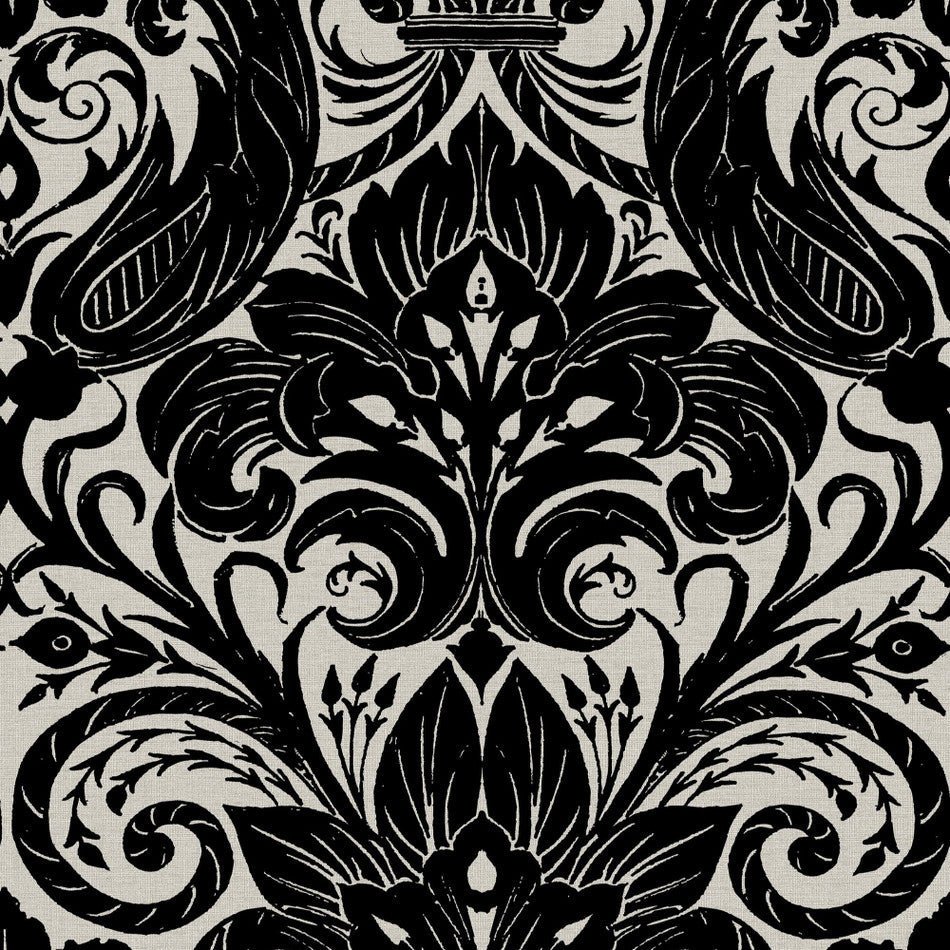 Llewelyn Bowen Damask Sauvage Wallpaper - Black - Galerie - LB25166 - Premier Wallcovering