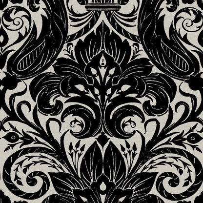Llewelyn Bowen Damask Sauvage Wallpaper - Black - Galerie - LB25166 - Premier Wallcovering