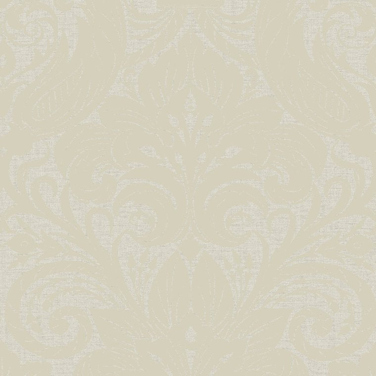 Llewelyn Bowen Damask Sauvage Wallpaper - Cream/White - Galerie - LB25172 - Premier Wallcovering