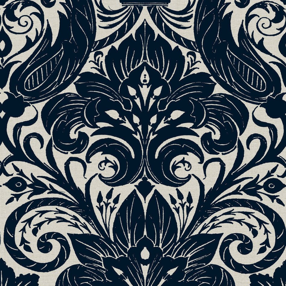 Llewelyn Bowen Damask Sauvage Wallpaper - Blue - Galerie - LB25167 - Premier Wallcovering