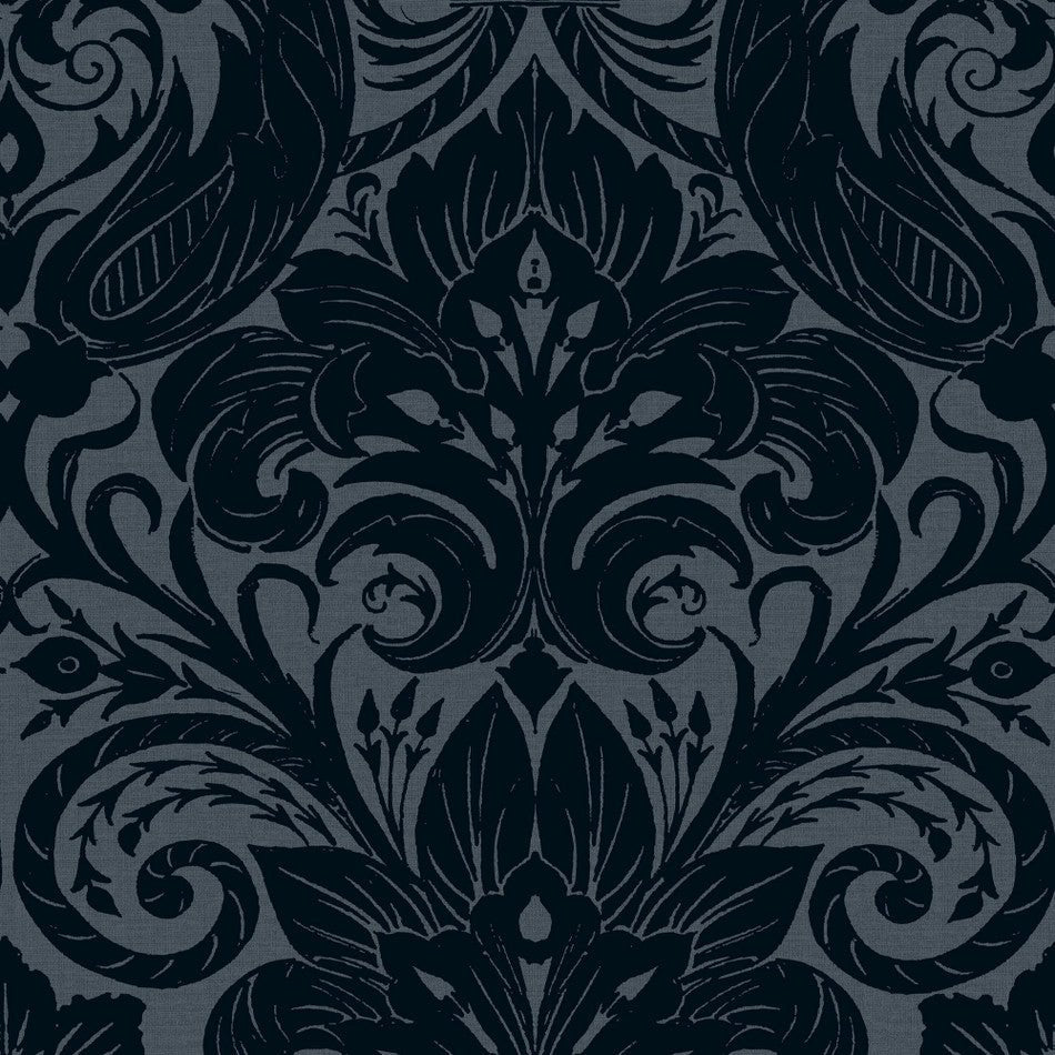 Llewelyn Bowen Damask Sauvage Wallpaper - Navy - Galerie - LB25169 - Premier Wallcovering