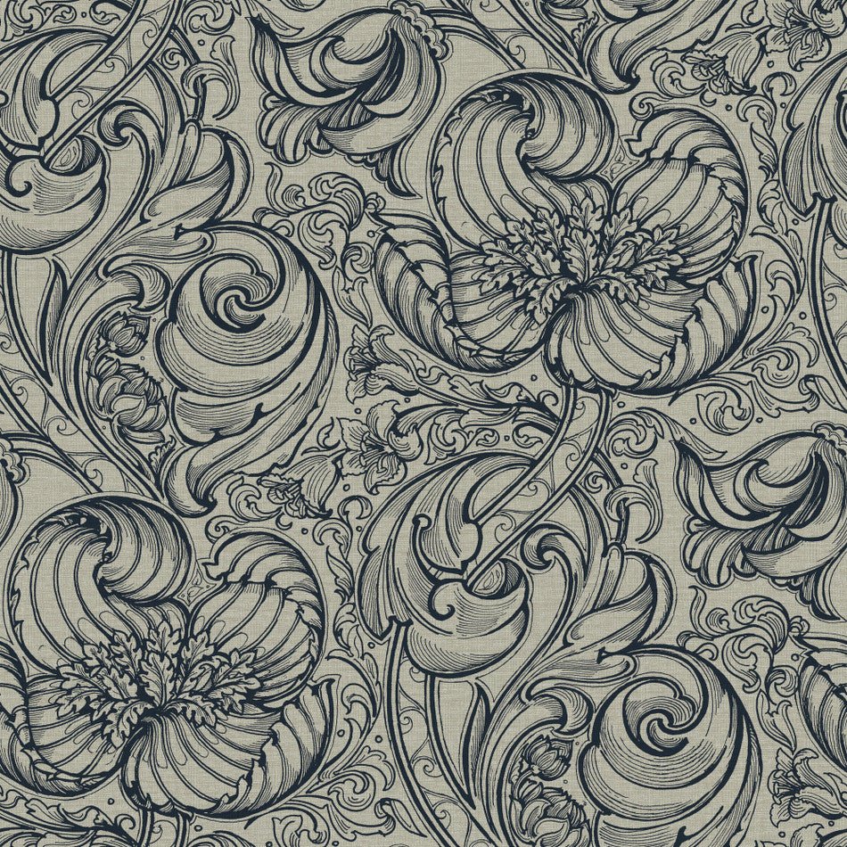 Llewelyn Bowen Down the Dilly Wallpaper - Blue - Galerie - LB25116 - Premier Wallcovering