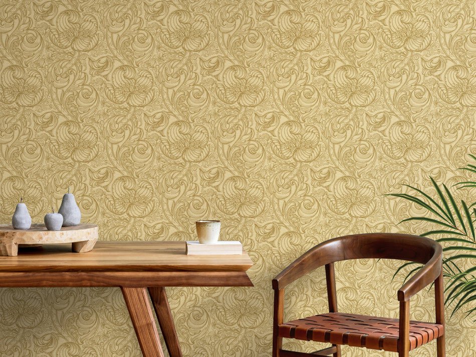 Llewelyn Bowen Down the Dilly Wallpaper - Yellow - Galerie - LB25113 - Premier Wallcovering