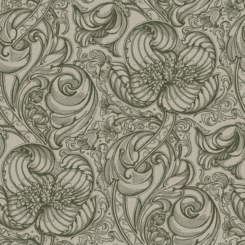 Llewelyn Bowen Down the Dilly Wallpaper - Green - Galerie - LB25111 - Premier Wallcovering