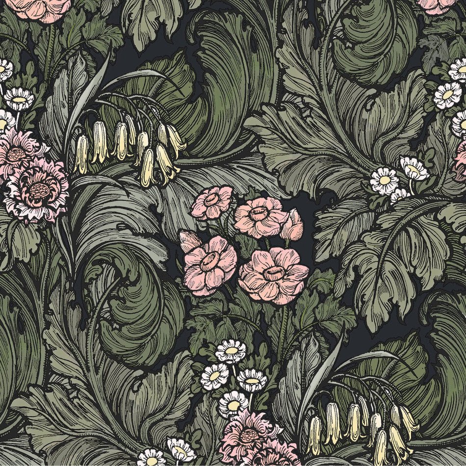 Llewelyn Bowen Hedgerovia Wallpaper - Pink - Galerie - LB25138 - Premier Wallcovering