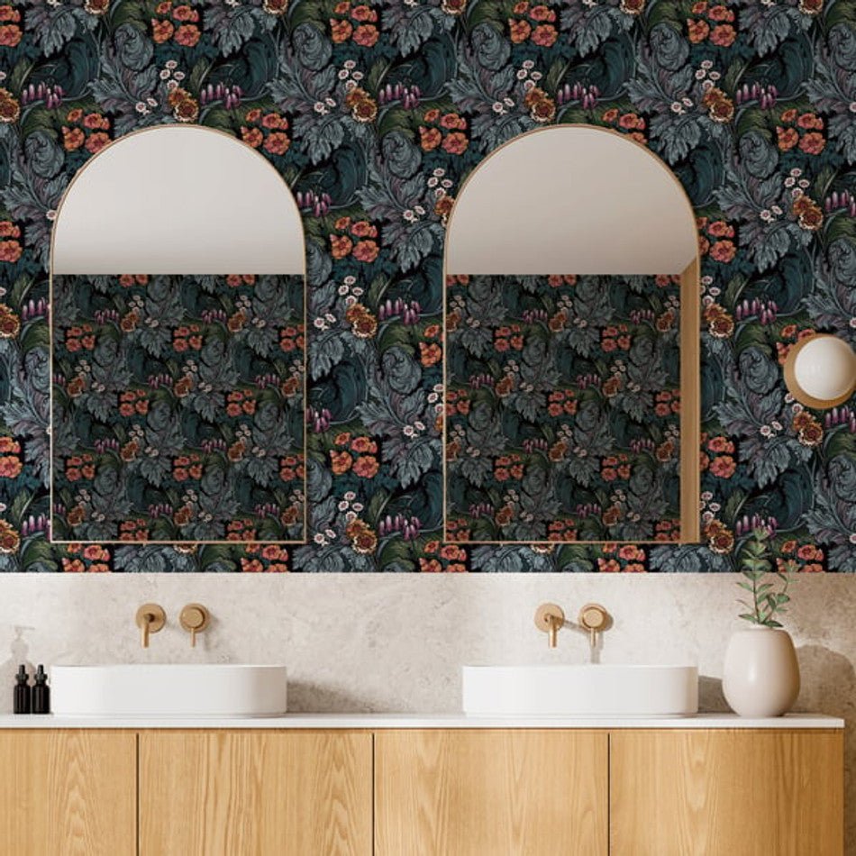 Llewelyn Bowen Hedgerovia Wallpaper - Teal - Galerie - LB25134 - Premier Wallcovering