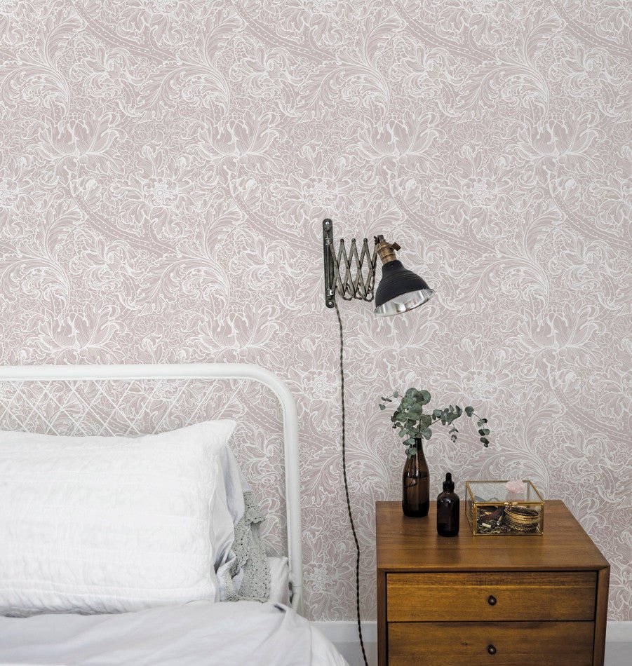 Llewelyn Bowen Morris Major Wallpaper - Pink - Galerie - LB25145 - Premier Wallcovering
