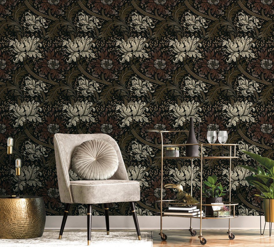 Llewelyn Bowen Morris Major Wallpaper - Brown - Galerie - LB25140 - Premier Wallcovering