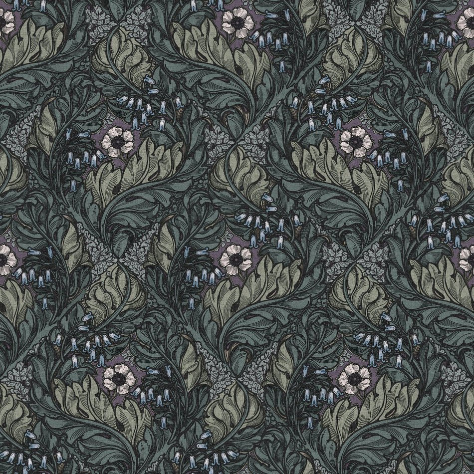 Llewelyn Bowen Rambelicious Wallpaper - Green/Purple - Galerie - LB25105 - Premier Wallcovering