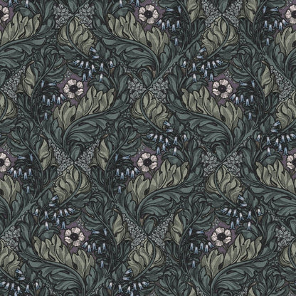 Llewelyn Bowen Rambelicious Wallpaper - Green/Purple - Galerie - LB25105 - Premier Wallcovering